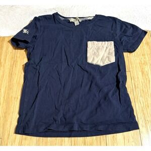 Burberry Boys Navy Blue Cream Front Pocket  Pocket Short‎ Sleeve T-Shirt Size 5A